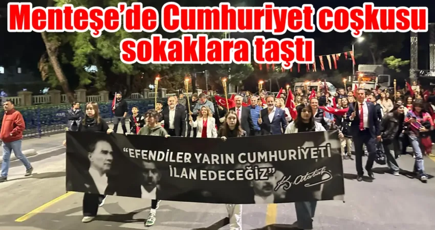 Muğla’nın Menteşe ilçesinde 29 Ekim Cumhuriyet Bayramı’nın 101. yıl dönümü,