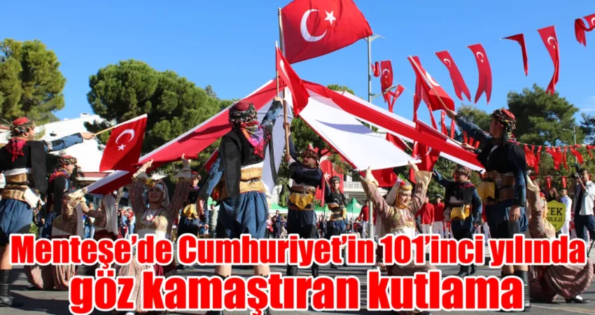 Muğla’da 29 Ekim Cumhuriyet Bayramı büyük coşkuyla kutlandı. Törende renkli