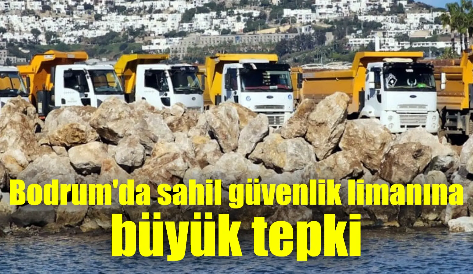 Muğla’nın Bodrum ilçesinde halk plajı içerisinde yapımına başlanan de sahil