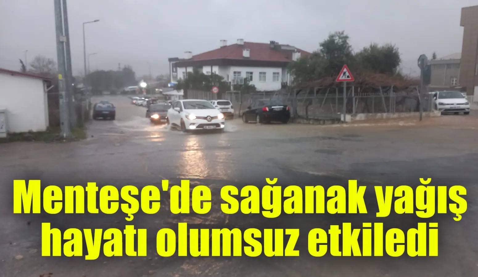 Muğla'nın Menteşe ilçesinde dün akşam saatlerinde etkili olan yoğun yağış,
