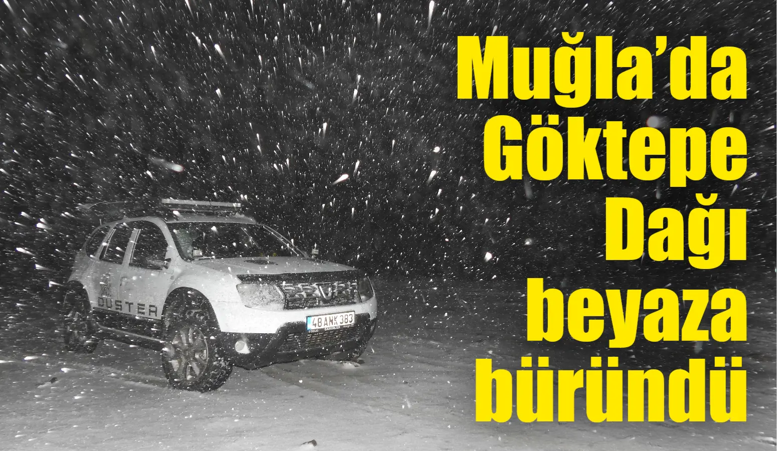 Muğla’da alçak kesimlerde etkili olan yağmur, yüksek kesimlerde yerini kar
