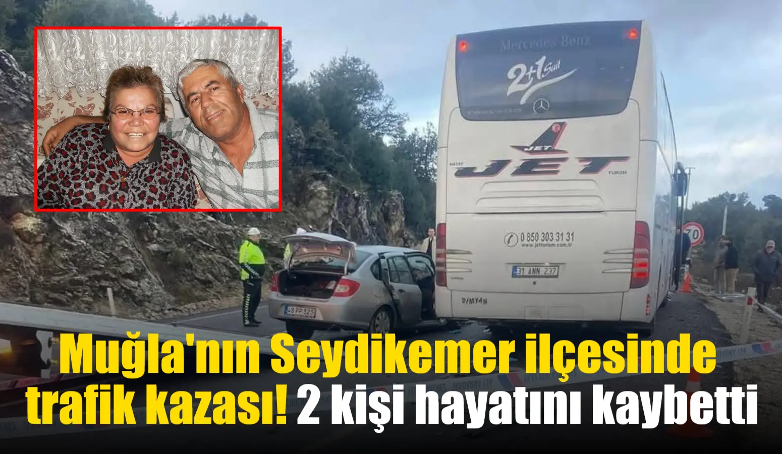 Muğla'nın Seydikemer ilçesinde meydana gelen trafik kazasında 2 kişi hayatını