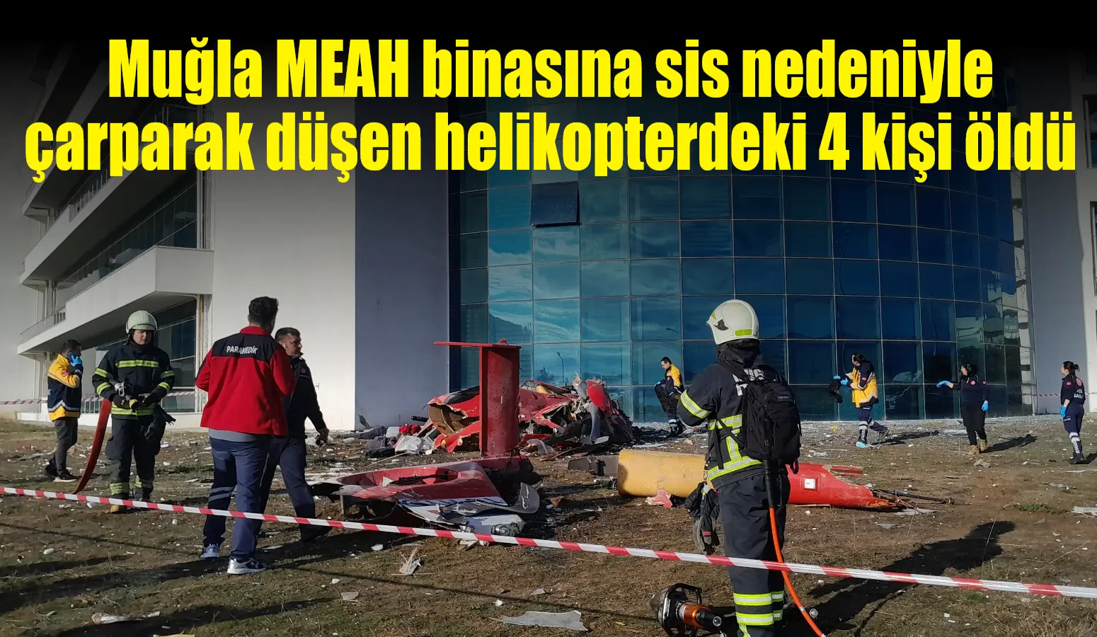 Muğla Eğitim ve Araştırma Hastanesi'nden havalanan ambulans helikopter, hastane bahçesine