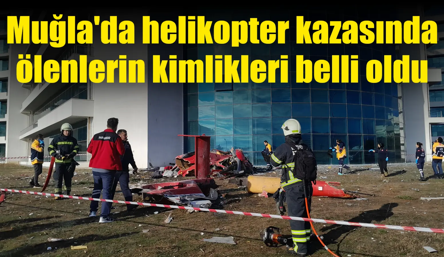 Muğla Eğitim ve Araştırma Hastanesi’ne çarpan ambulans helikopter, yakındaki boş