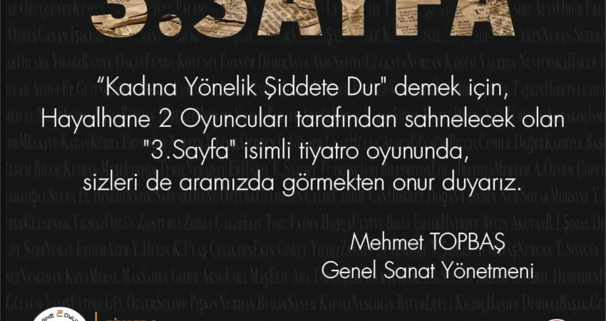 Hayalhane 2 oyuncuları, "Kadına Yönelik Şiddete Dur" demek için anlamlı