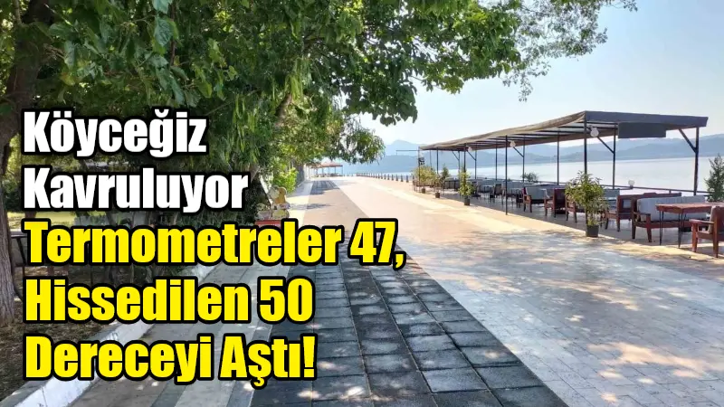 Muğla'nın Köyceğiz ilçesinde hava sıcaklığı 47, hissedilen sıcaklık ise 50