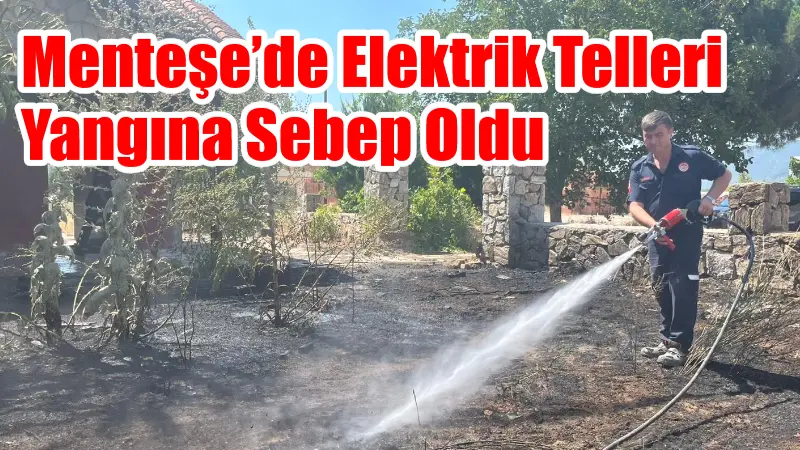 Muğla’nın Menteşe ilçesinde yol kenarındaki kullanılmayan bir alanda çıkan yangın,