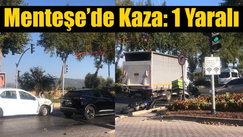 Menteşe ilçesi Uğur Mumcu Bulvarı’nda otomobil ile motosikletin çarpışması sonucu