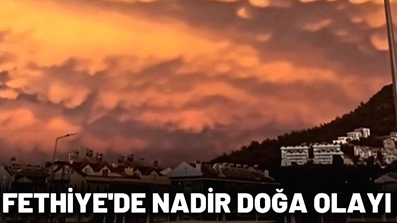 Muğla’nın Fethiye ilçesinde yağmur sonrası gökyüzünde oluşan “Mammatus” bulutları, kesecik