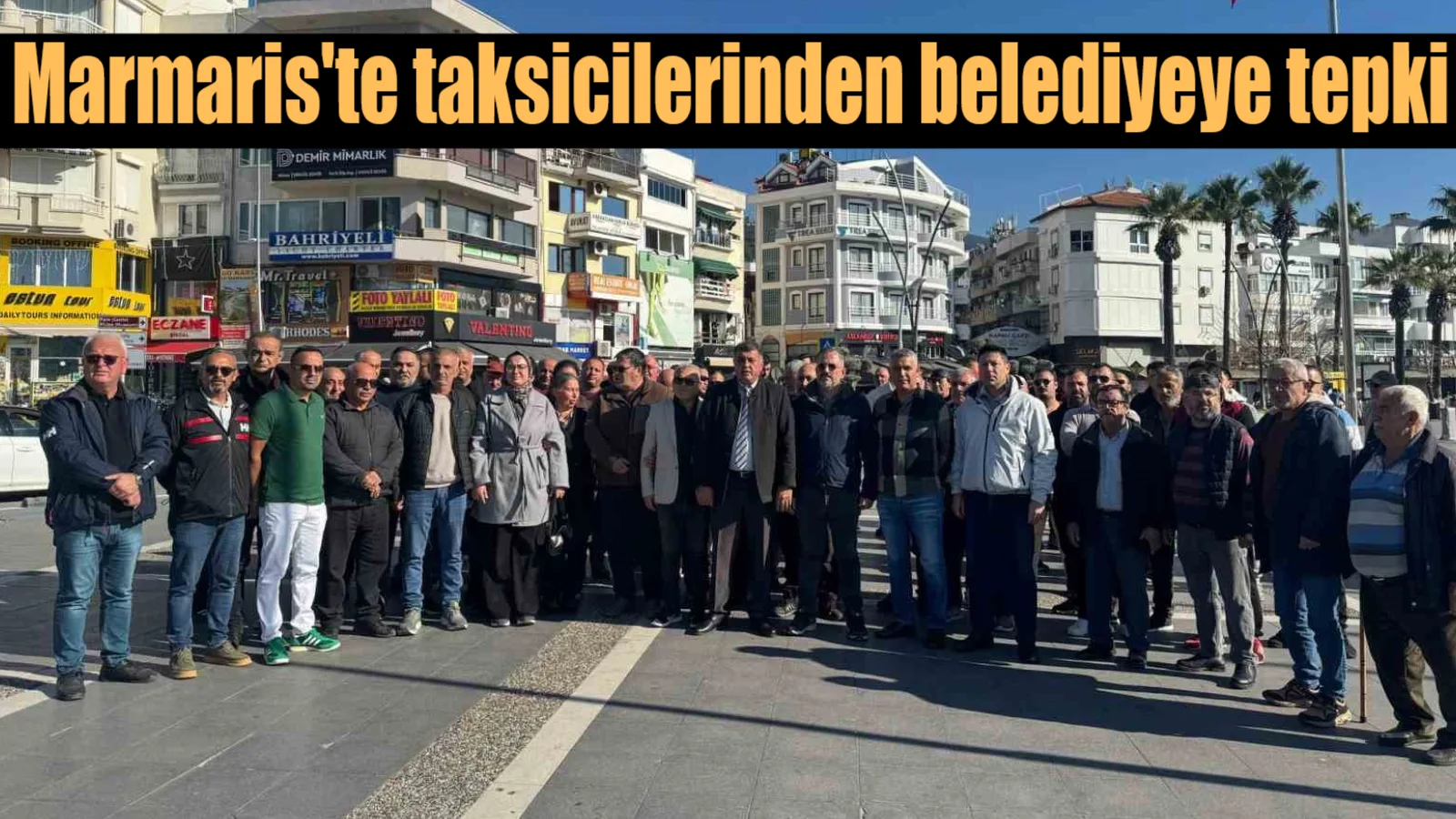 Marmaris’te taksi durakları, Kordon Caddesi’ndeki yayalaştırma projesine tepki göstererek tek