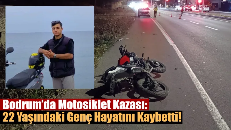 Bodrum'da başka bir motosiklete çarpmamak için yaptığı manevra sonrası devrilen