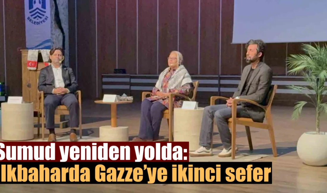 Muğla'nın Bodrum ilçesinde gerçekleştirilen panelde, Sumud hareketinin temsilcisi Ayçin Kantoğlu,