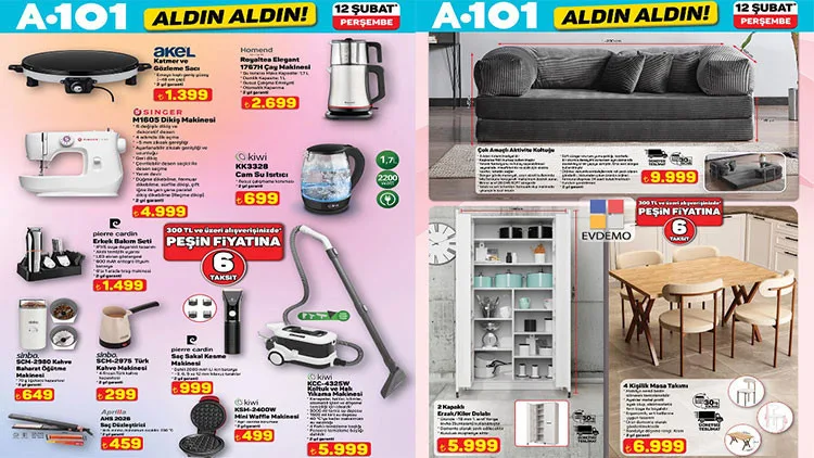 A101 kataloğu bu hafta ürünleri tam liste yayınlandı. 12 Şubat