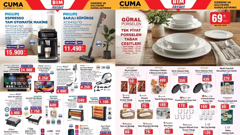  Haftanın merakla beklenen Bim 27 Şubat aktüel ürünler afişi