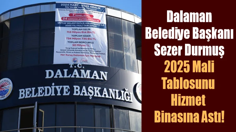 Dalaman Belediye Başkanı Sezer Durmuş, 2025 yılına ait mali tabloyu
