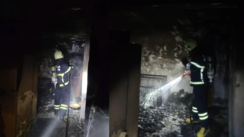 Muğla Büyükşehir Belediyesi İtfaiye ekipleri, Fethiye Foça Mahallesi’nde inşaat halindeki