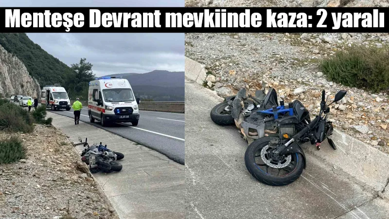 Menteşe Devrant mevkiinde sürücüsünün direksiyon hakimiyetini kaybetmesiyle yol kenarına devrilen