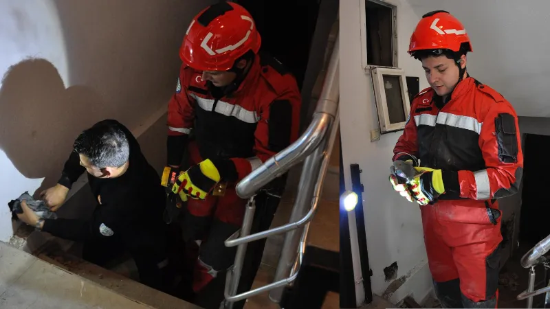 Menteşe Emirbeyazıt Mahallesi’nde baca havalandırma boşluğuna düşen güvercin, Muğla Büyükşehir