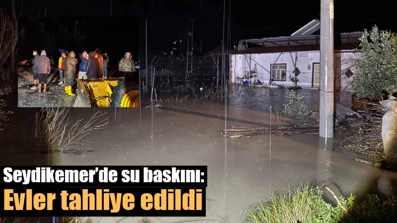 Seydikemer'de Eşen Çayı'nın taşması sonucu su baskınlarının yaşandığı Çukurincir Mahallesi’nde,