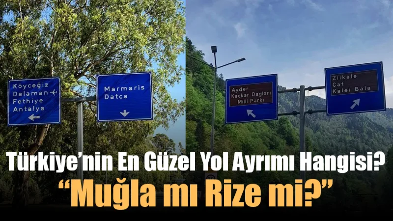 Sosyal medyada paylaşılan bir yol ayrımı fotoğrafı, Muğla ile Rize’yi