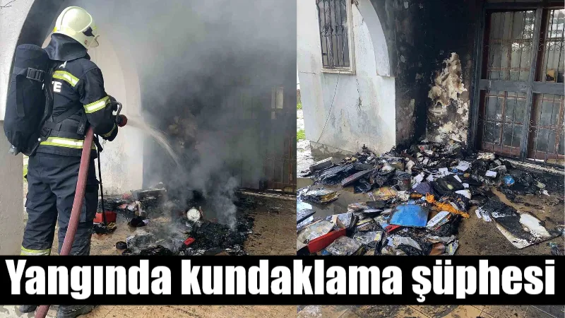 Muğla’nın Bodrum ilçesinde bir sitenin balkonunda çıkan ve kitapların yanmasına