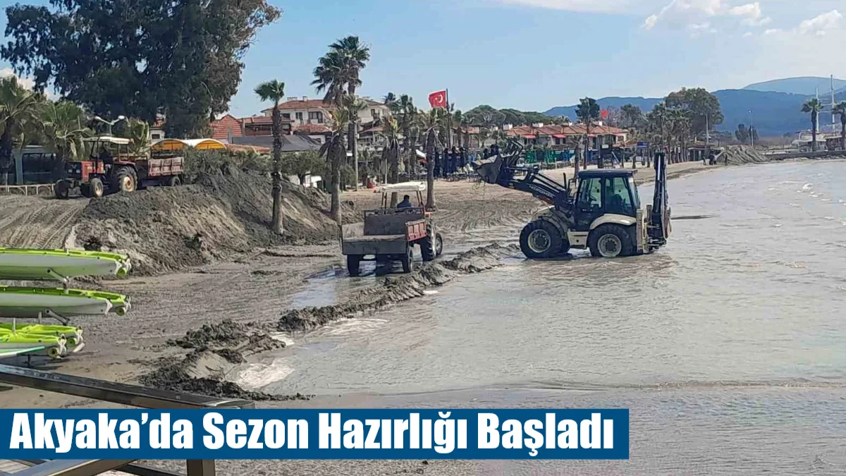 Akyaka sahilinde fırtına nedeniyle iç kesimlere sürüklenen kumlar, iş makineleriyle