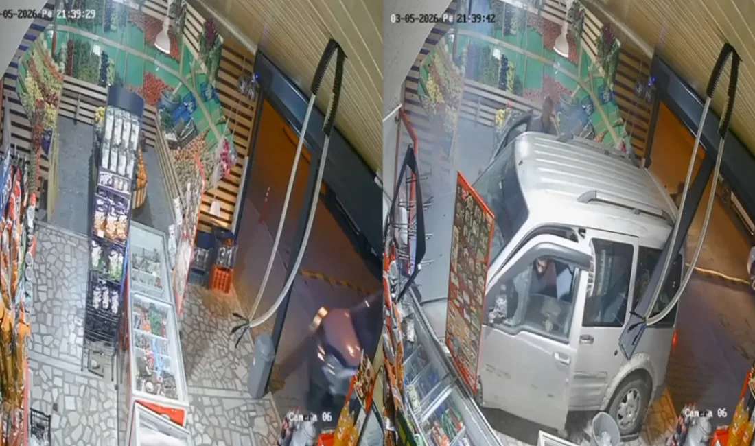 Antalya Gazipaşa’da ehliyetsiz sürücünün markete daldığı ve şans eseri yaralananın