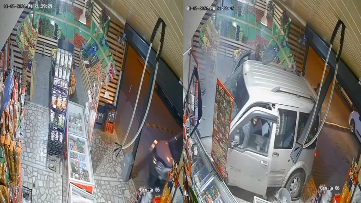 Antalya Gazipaşa’da ehliyetsiz sürücünün markete daldığı ve şans eseri yaralananın