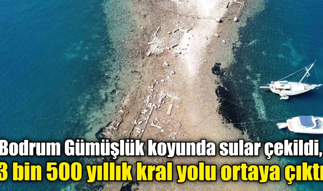 Bodrum Gümüşlük’te denizin metrelerce çekilmesiyle gün yüzüne çıkan 3 bin