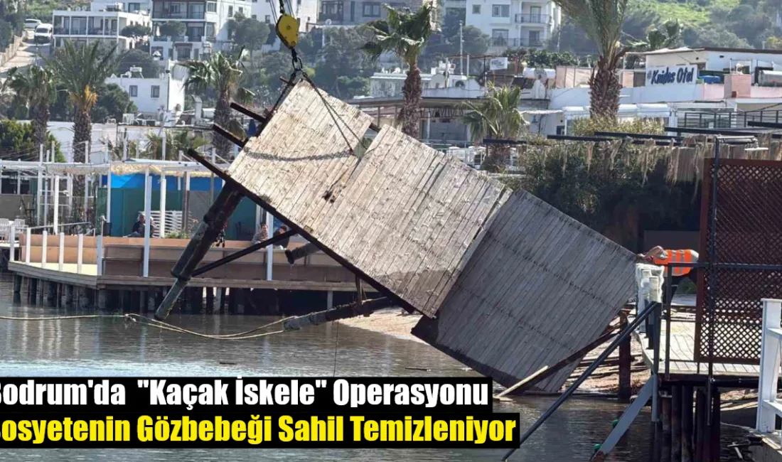 Bodrum Türkbükü'nde kıyı kanununa aykırı inşa edilen ve denize erişimi