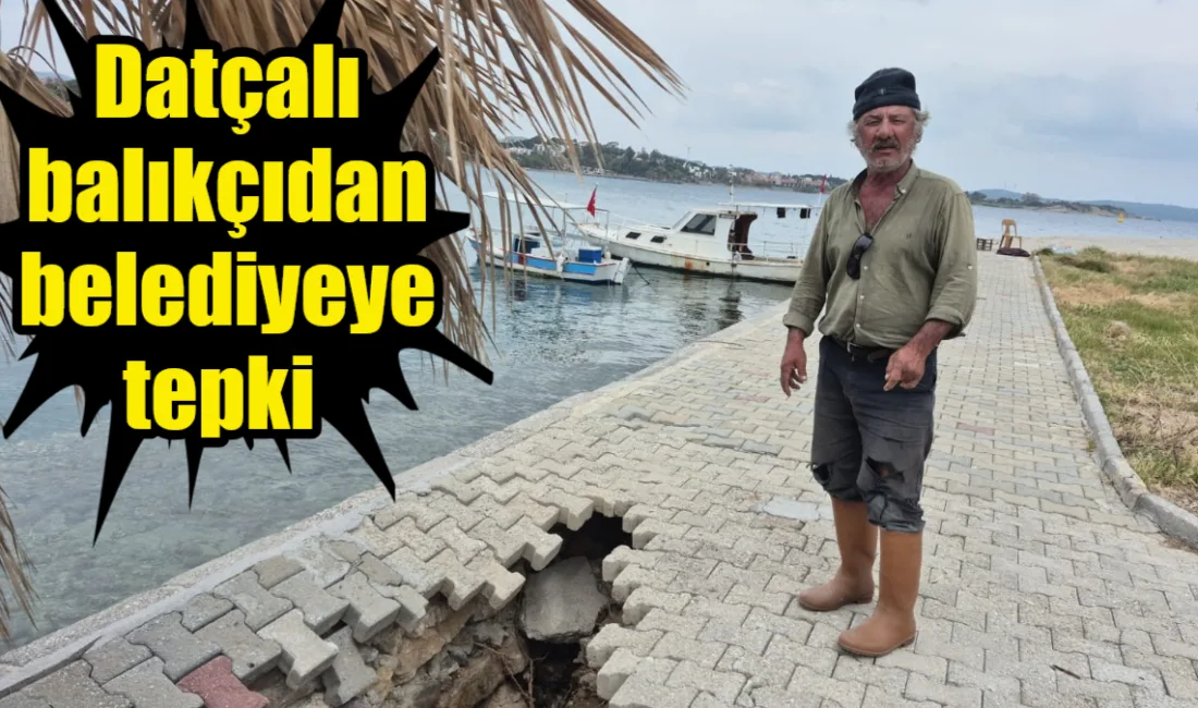Muğla'nın Datça ilçesinde lodosun yıktığı kaldırımların bir aydır onarılmaması nedeniyle