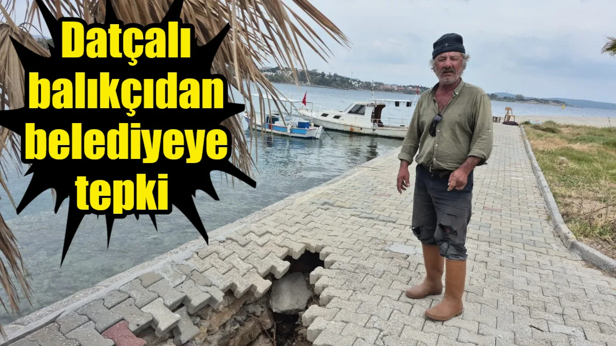 Muğla'nın Datça ilçesinde lodosun yıktığı kaldırımların bir aydır onarılmaması nedeniyle