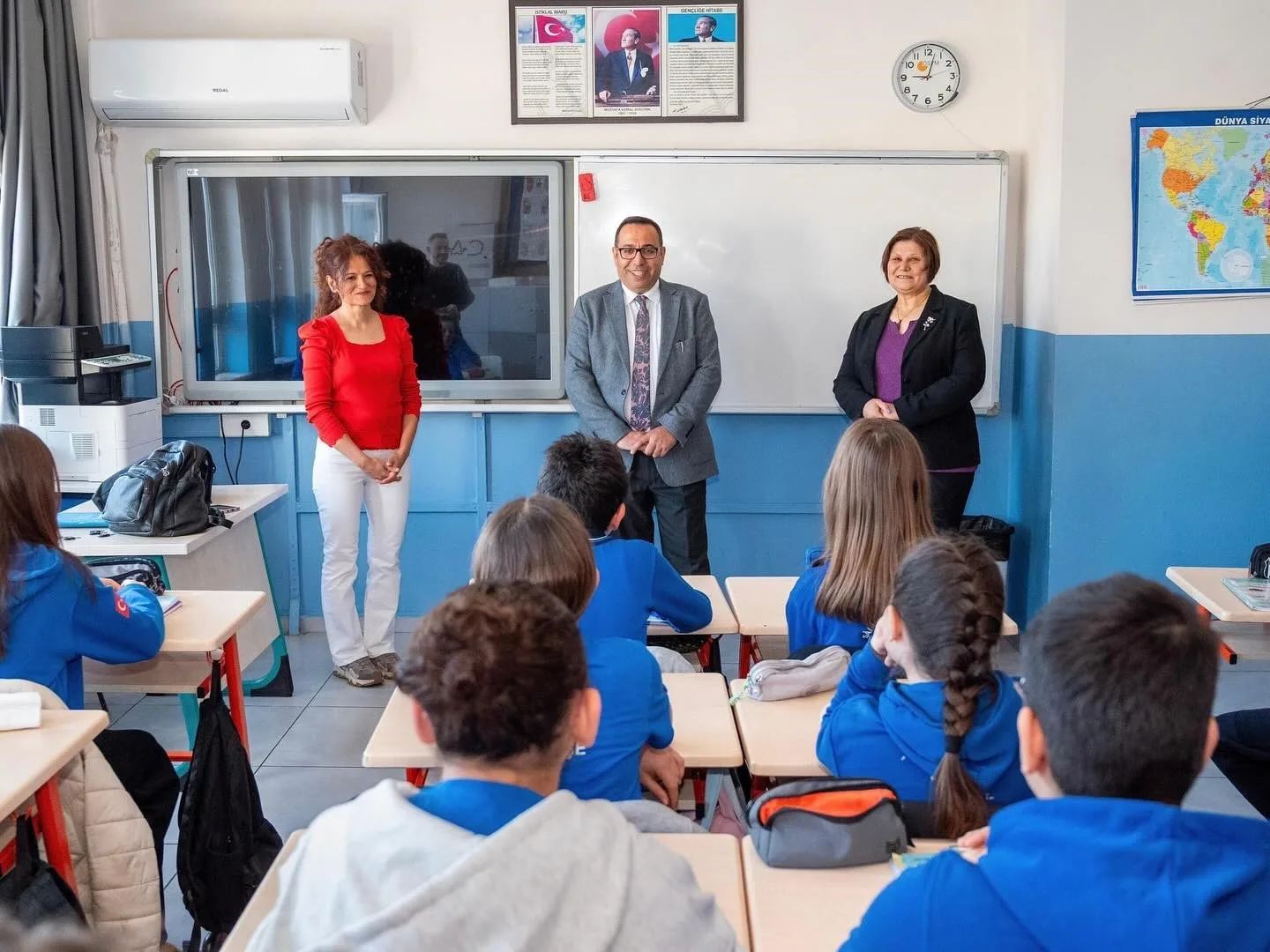 Menteşe İlçe Milli Eğitim Müdürü Mehmet Keleş, Şâhidi Ortaokulu ziyaretinde