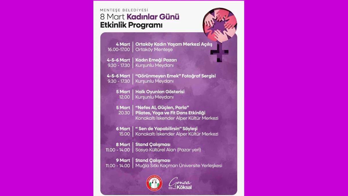 Menteşe Belediyesi, 8 Mart Dünya Kadınlar Günü'ne özel hazırladığı programla