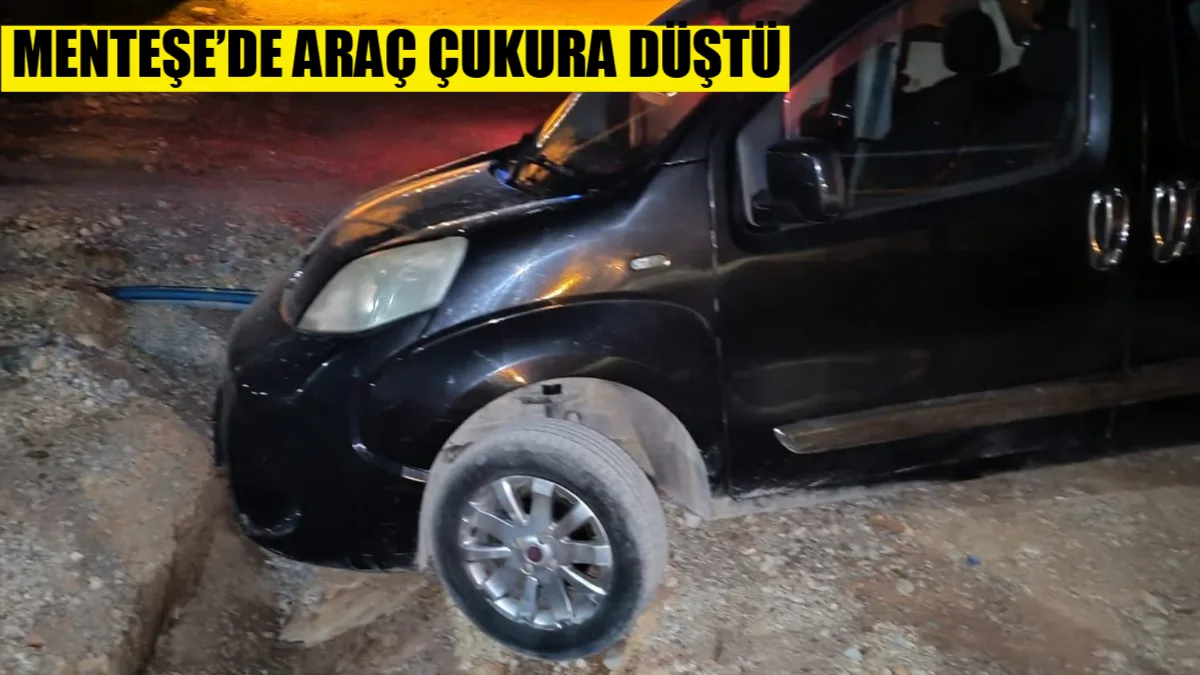 Altyapı çalışmalarının sürdüğü Menteşe ilçesi Yeniköy Mahallesi’nde bir sürücü, uyarı