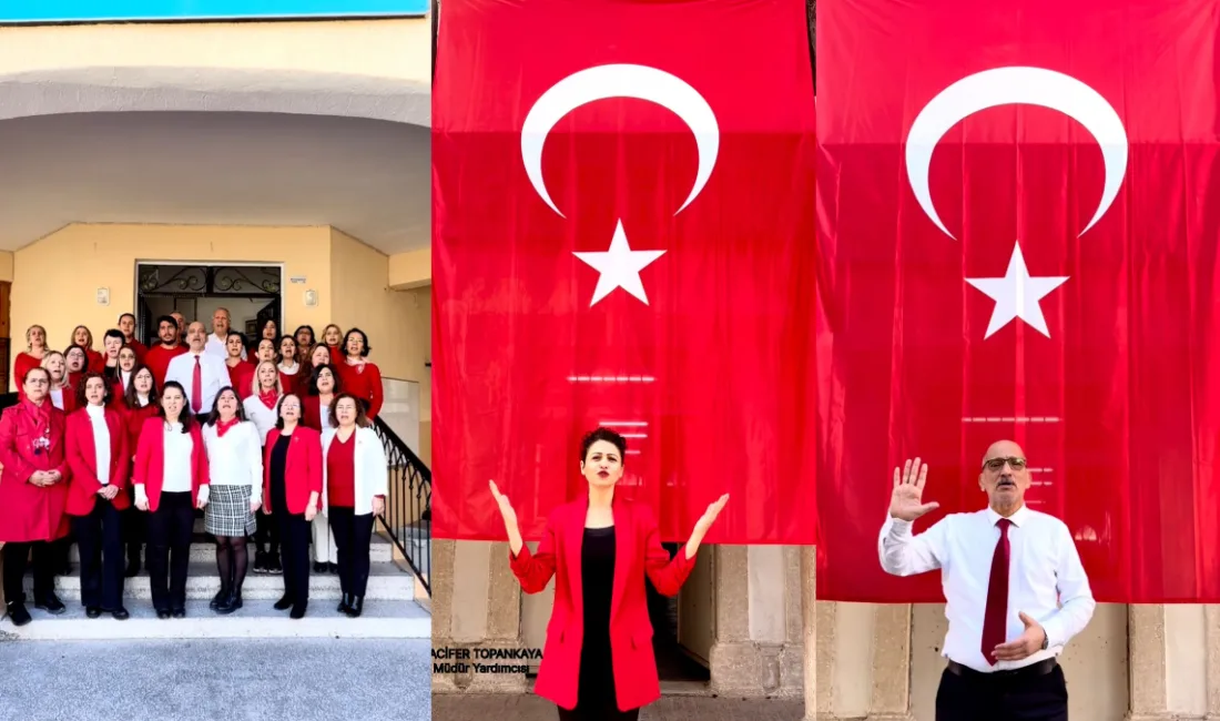 Menteşe’de bulunan Kocamustafendi İlkokulu’nun öğretmenleri, 12 Mart İstiklal Marşı’nın Kabulü