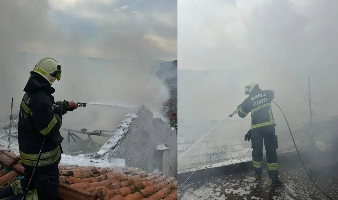 Milas Karşıyaka Mahallesi’nde çıkan ev yangını, Muğla Büyükşehir Belediyesi İtfaiye