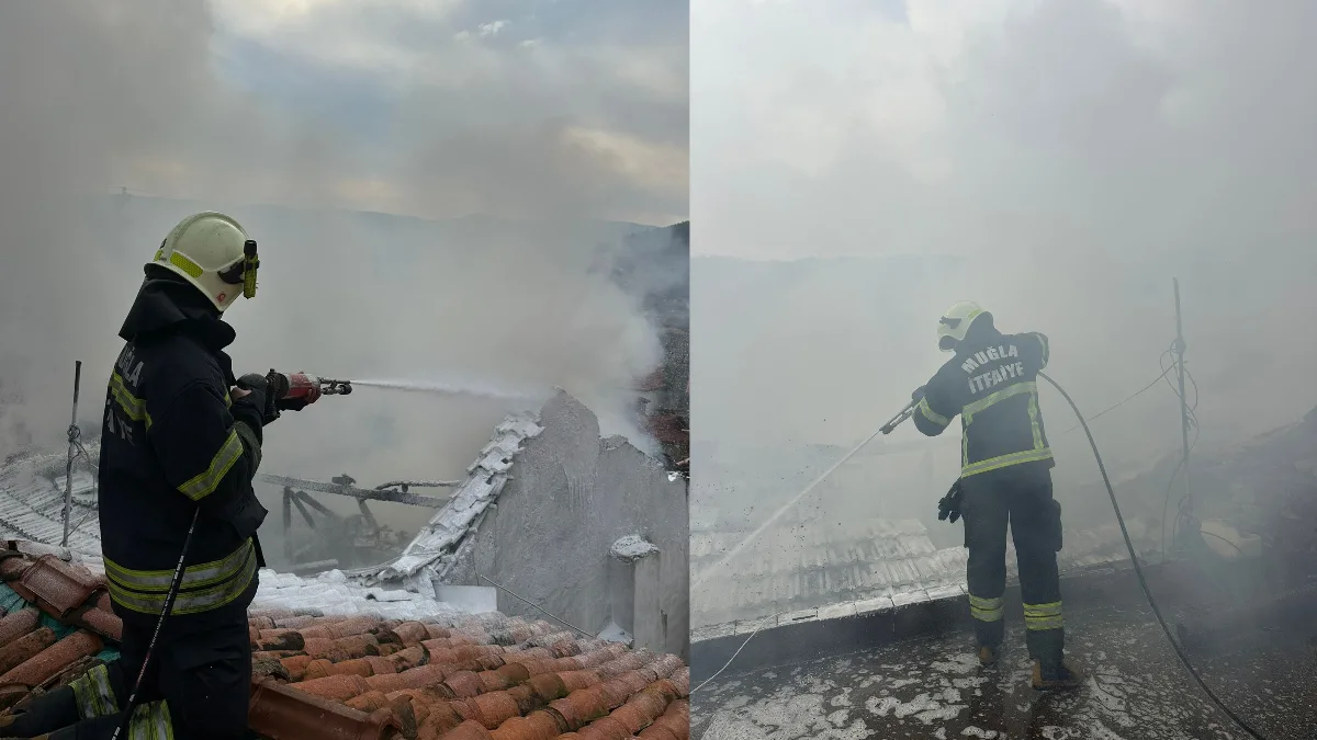 Milas Karşıyaka Mahallesi’nde çıkan ev yangını, Muğla Büyükşehir Belediyesi İtfaiye