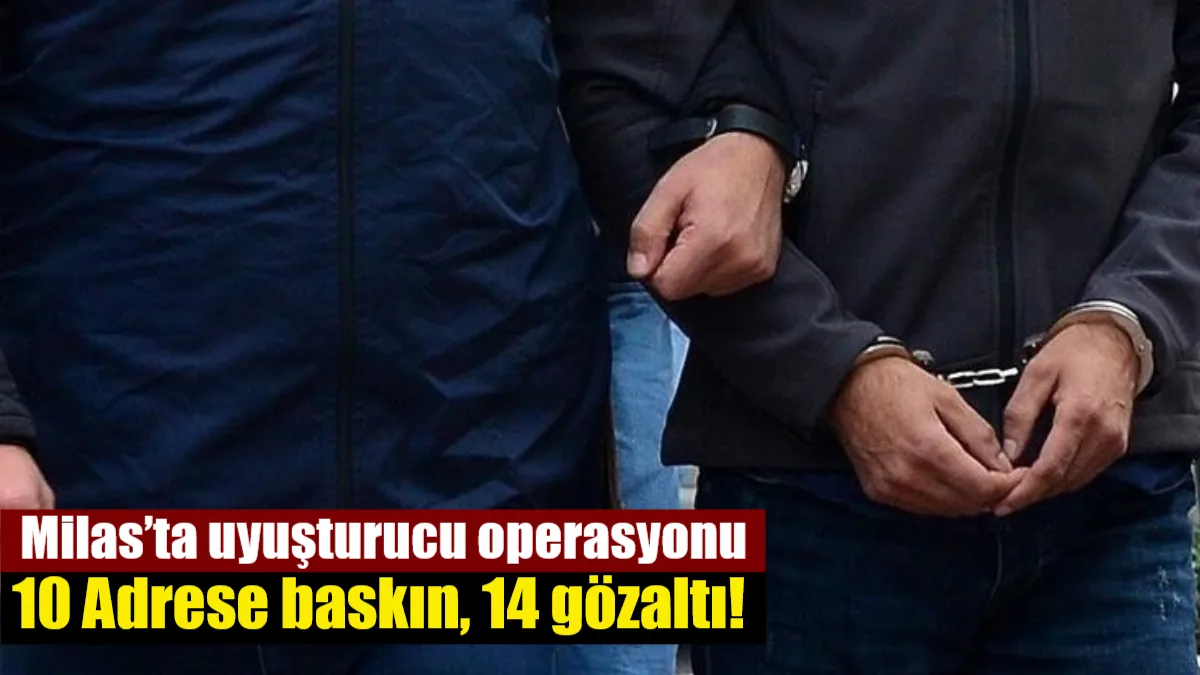 Muğla İl Jandarma ekiplerinin Milas'ta 10 ayrı adrese düzenlediği eş