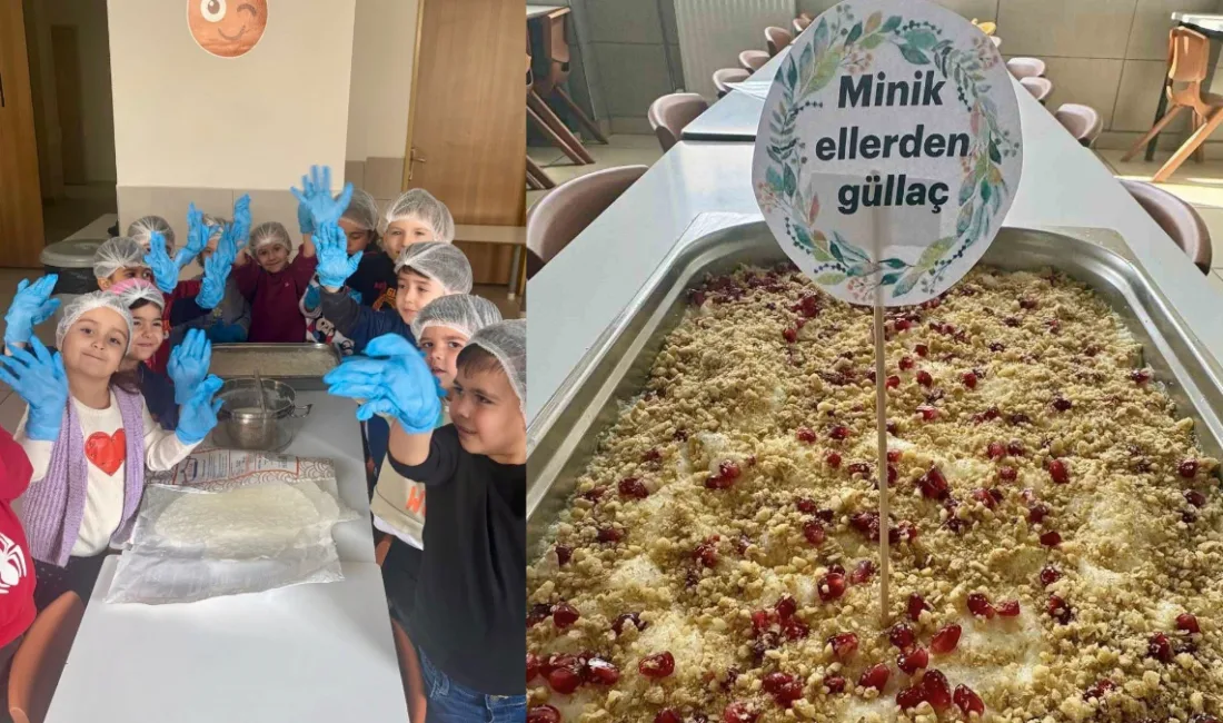Muğla’da Feriha Osman Günsan Anaokulu öğrencileri, "Minik Ellerden Güllaç" etkinliğiyle