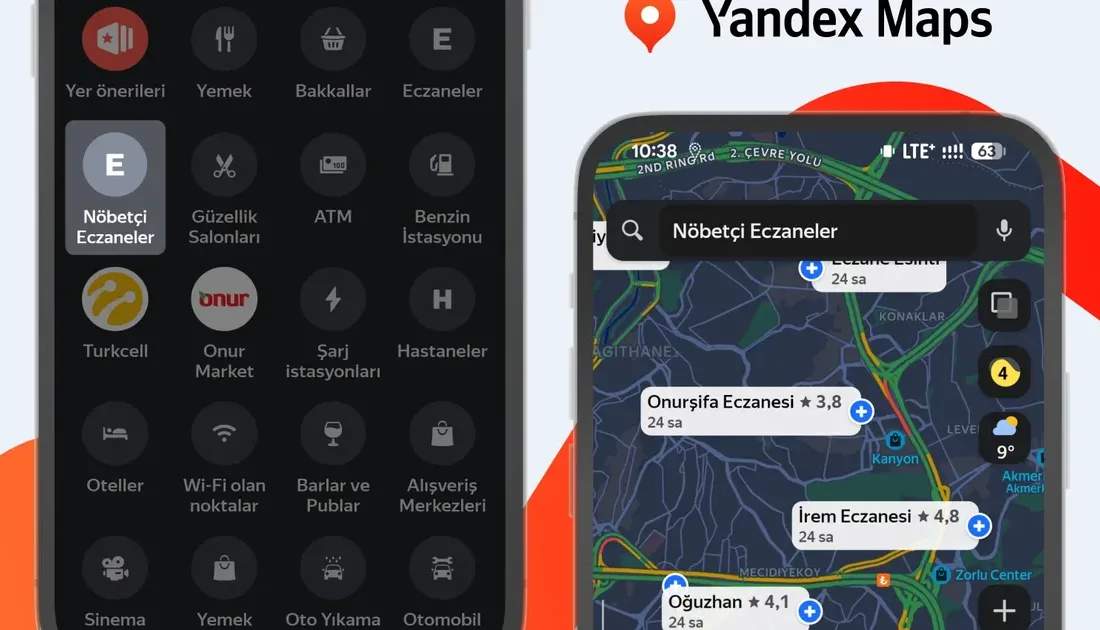 Yandex Maps, yeni kategorisi sayesinde kullanıcıların günün her saatinde yakınlardaki