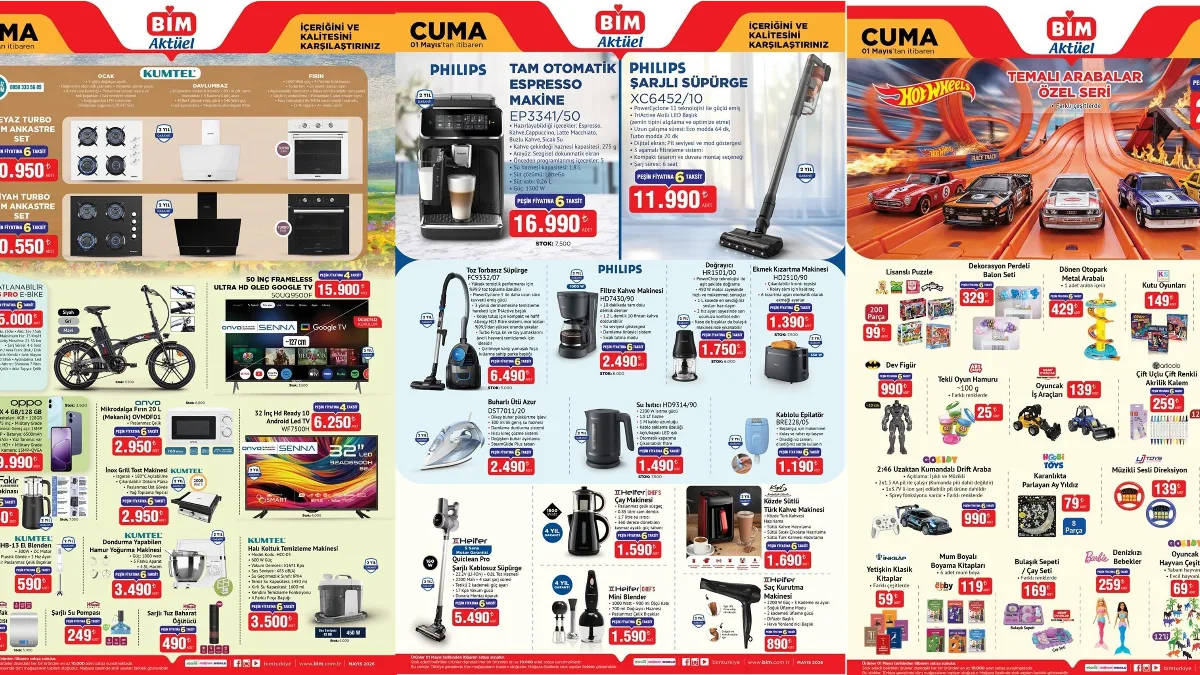 BİM 1 Mayıs 2026 aktüel kataloğuyla Philips espresso makinesinden RKS