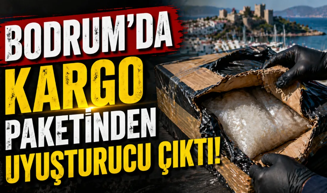 Bodrum’da kargo paketine gizlenmiş 75 gram kokaini teslim almaya gelen