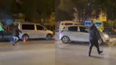 Denizli'de dur ihtarına uymayıp aracını polisin üzerine süren sürücü, kısa