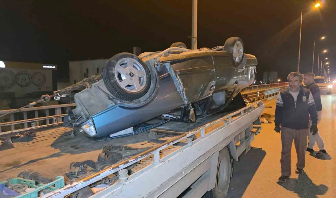 Antalya’da alkollü sürücünün kontrolünden çıkarak takla atan Tofaş marka otomobil