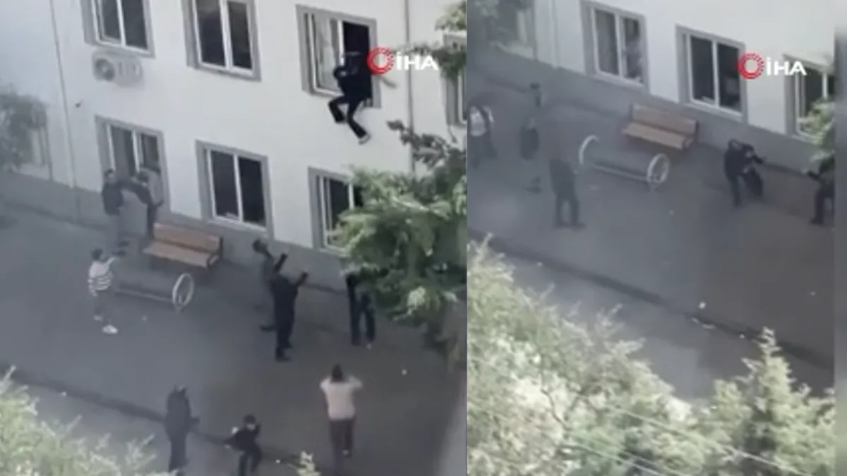 Kahramanmaraş’taki okul saldırısında dehşet anları kamerada: Silah seslerinden kaçan ortaokul