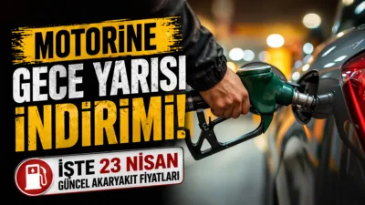 Motorin fiyatlarına gece yarısı itibarıyla yansıyan 2,33 TL'lik indirimle birlikte