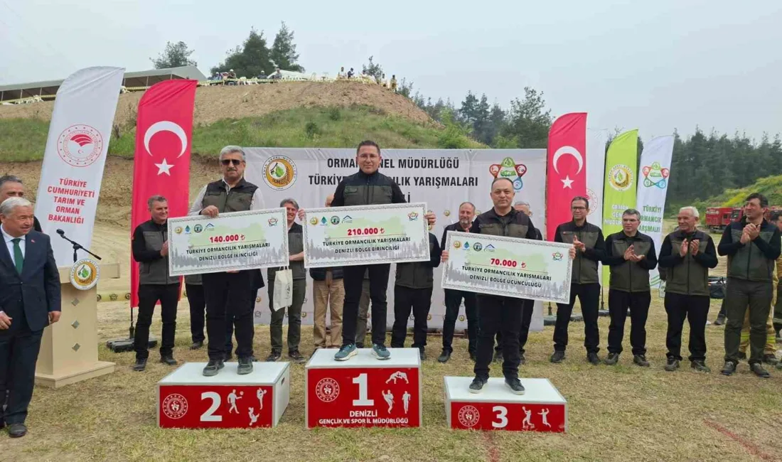 Denizli'de düzenlenen Türkiye Ormancılık Yarışmaları bölge elemelerinde rakiplerini geride bırakan