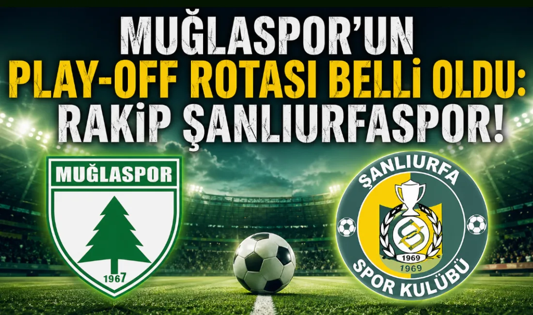 Ligi 72 puanla ikinci sırada bitiren Muğlaspor, Şanlıurfaspor ile 1.