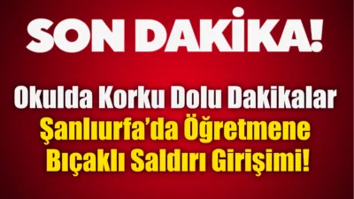 Şanlıurfa Siverek'teki Dumlupınar Ortaokulu'nda bir öğretmene bıçakla saldırmaya çalışan veli,